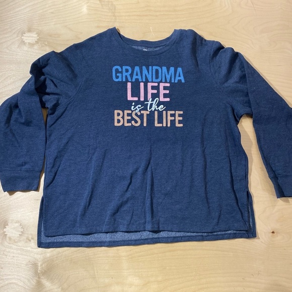 Positive Tees Navy Blue Graphic Sweatshirt 2X (20W - 22W) (MM) - Picture 5 of 13